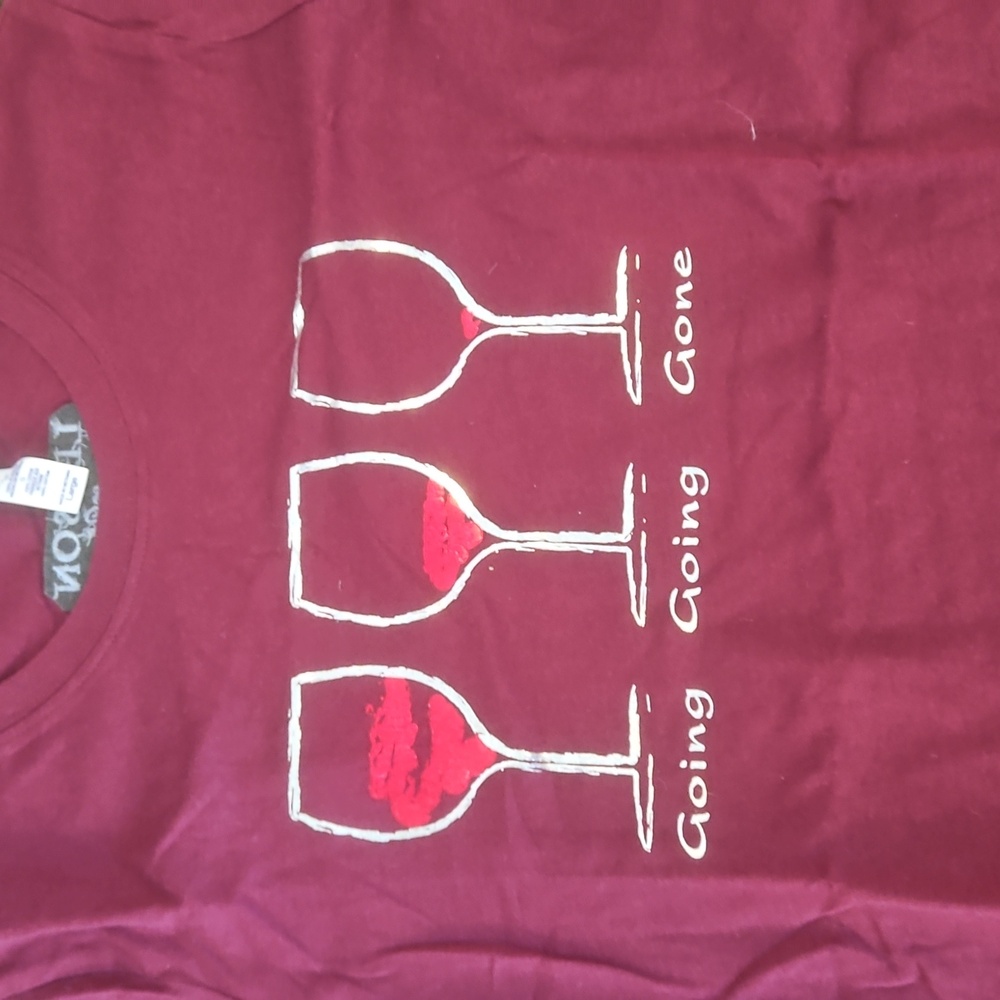Burgundy Graphic T-Shirt with Wine Glasses - Picture 2 of 5